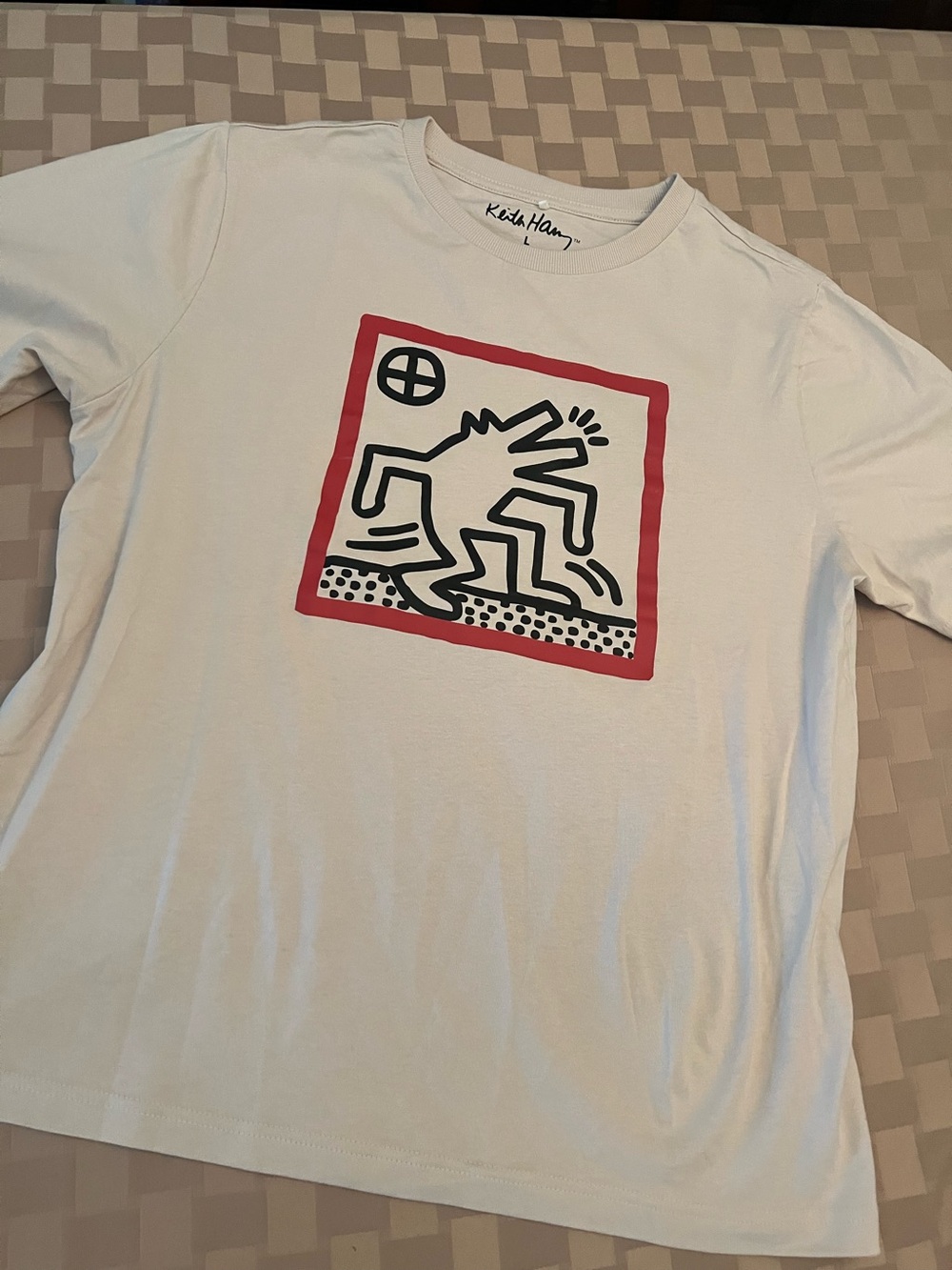 Keith Haring Men's Graphic T-Shirt Beige - Large NWOT
